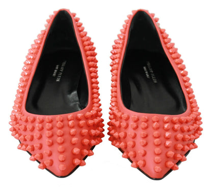 Philipp Plein Vibrant Orange Pointed Leather Flats Philipp Plein