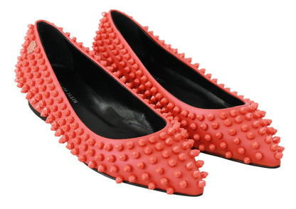 Philipp Plein Vibrant Orange Pointed Leather Flats Philipp Plein