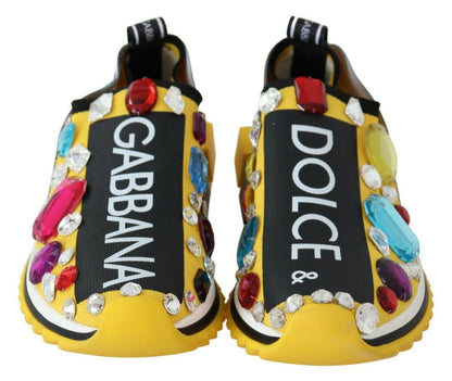 Dolce & Gabbana Embellished Yellow Sorrento Sneakers Dolce & Gabbana