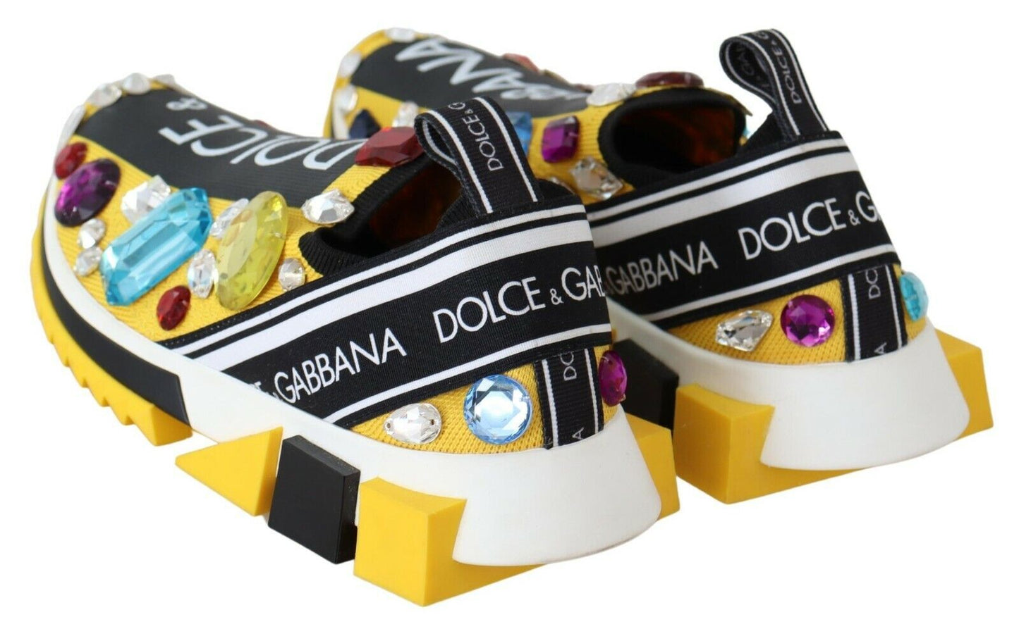 Dolce & Gabbana Embellished Yellow Sorrento Sneakers Dolce & Gabbana