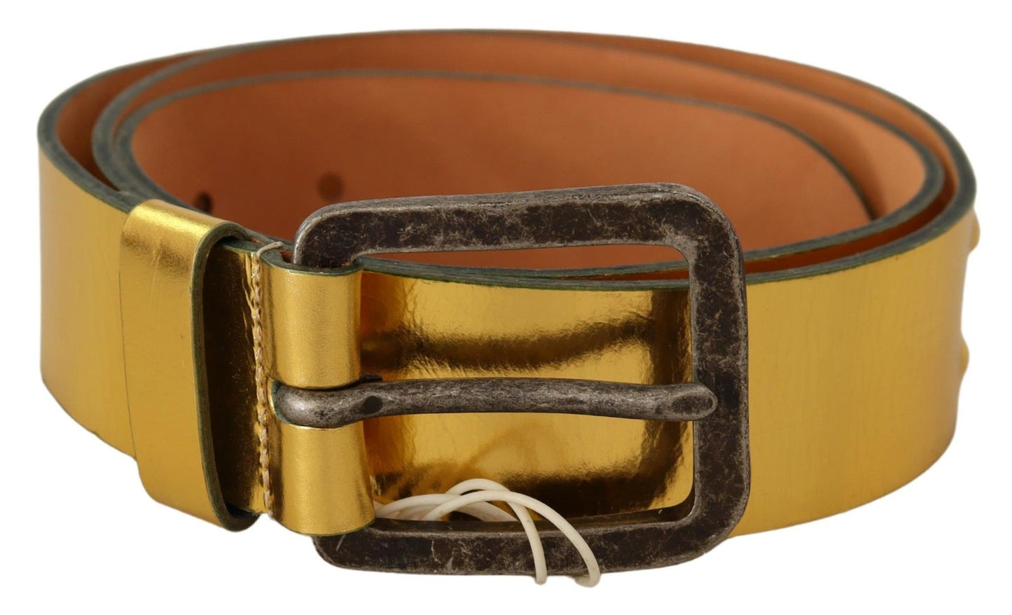 John Galliano Elegant Gold Genuine Leather Men's Belt John Galliano