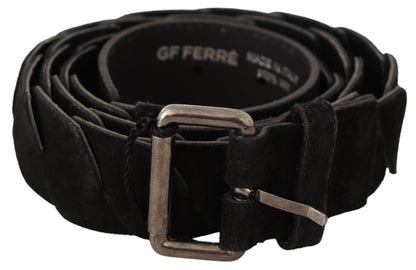 GF Ferre Elegant Black Waist Belt with Metal Buckle GF Ferre