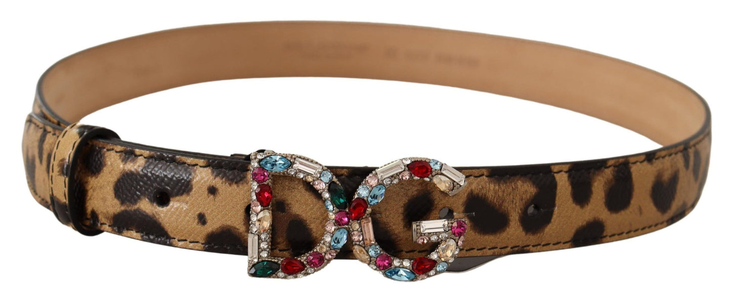 Dolce & Gabbana Elegant Crystal-Embellished Leopard Belt Dolce & Gabbana