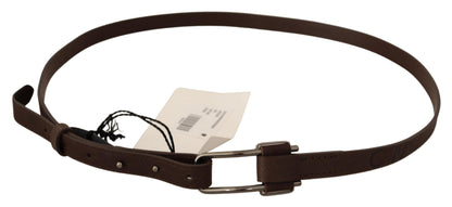 Costume National Elegant Brown Fashion Belt with Silver-Tone Buckle Costume National