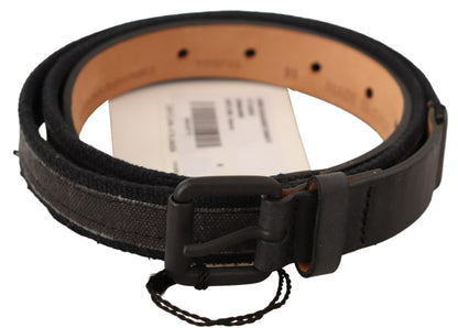 Ermanno Scervino Classic Black Leather Belt with Buckle Fastening Ermanno Scervino