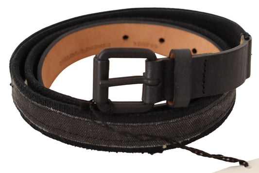 Ermanno Scervino Classic Black Leather Belt with Buckle Fastening Ermanno Scervino