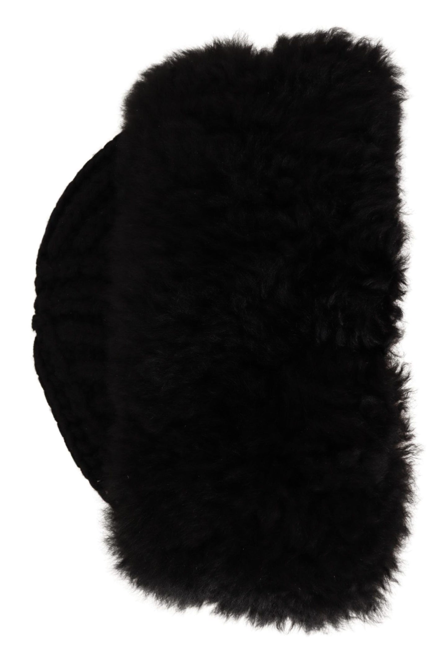 Dolce & Gabbana Elegant Black Cashmere Alpaca Fur Beanie Dolce & Gabbana