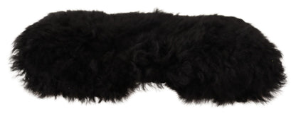 Dolce & Gabbana Elegant Black Cashmere Alpaca Fur Beanie Dolce & Gabbana