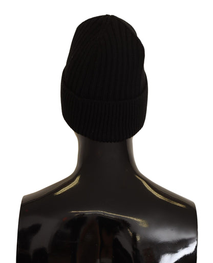 Dolce & Gabbana Elegant Cable Knit Wool Beanie with Fleece Liner Dolce & Gabbana