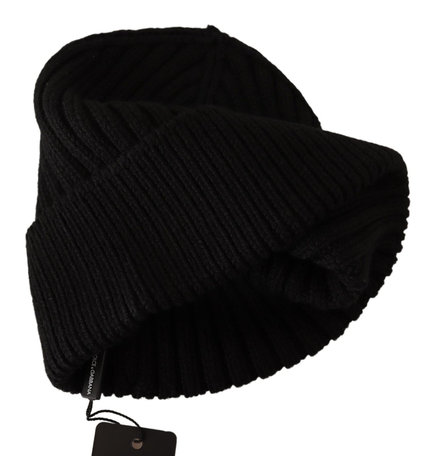 Dolce & Gabbana Elegant Cable Knit Wool Beanie with Fleece Liner Dolce & Gabbana