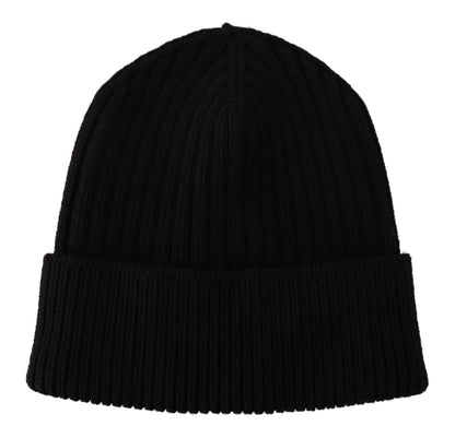 Dolce & Gabbana Elegant Cable Knit Wool Beanie with Fleece Liner Dolce & Gabbana