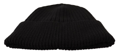 Dolce & Gabbana Elegant Cable Knit Wool Beanie with Fleece Liner Dolce & Gabbana