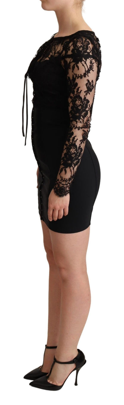 Dolce & Gabbana Elegant Black Lace Mini-Dress Delight Dolce & Gabbana