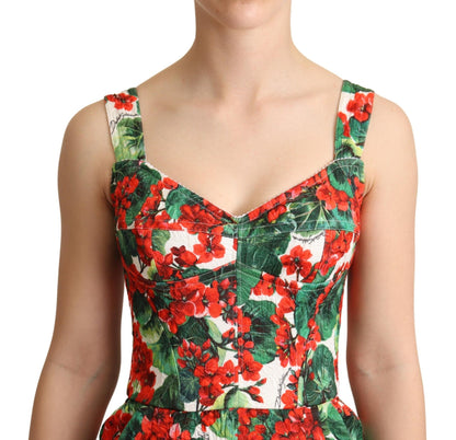 Dolce & Gabbana Chic Red Geranium Print Sleeveless Jumpsuit Dolce & Gabbana