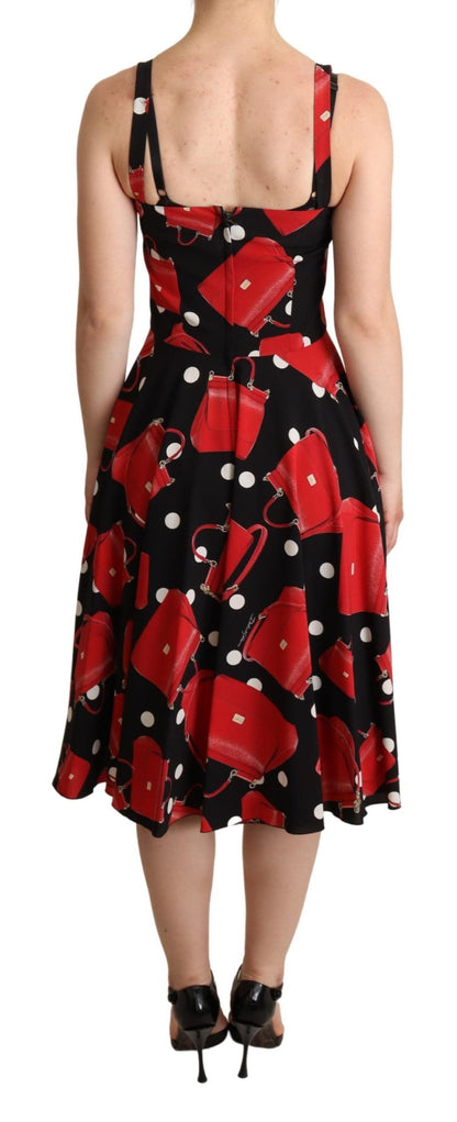 Dolce & Gabbana Sicilian Bag Print Sleeveless Midi Dress Dolce & Gabbana