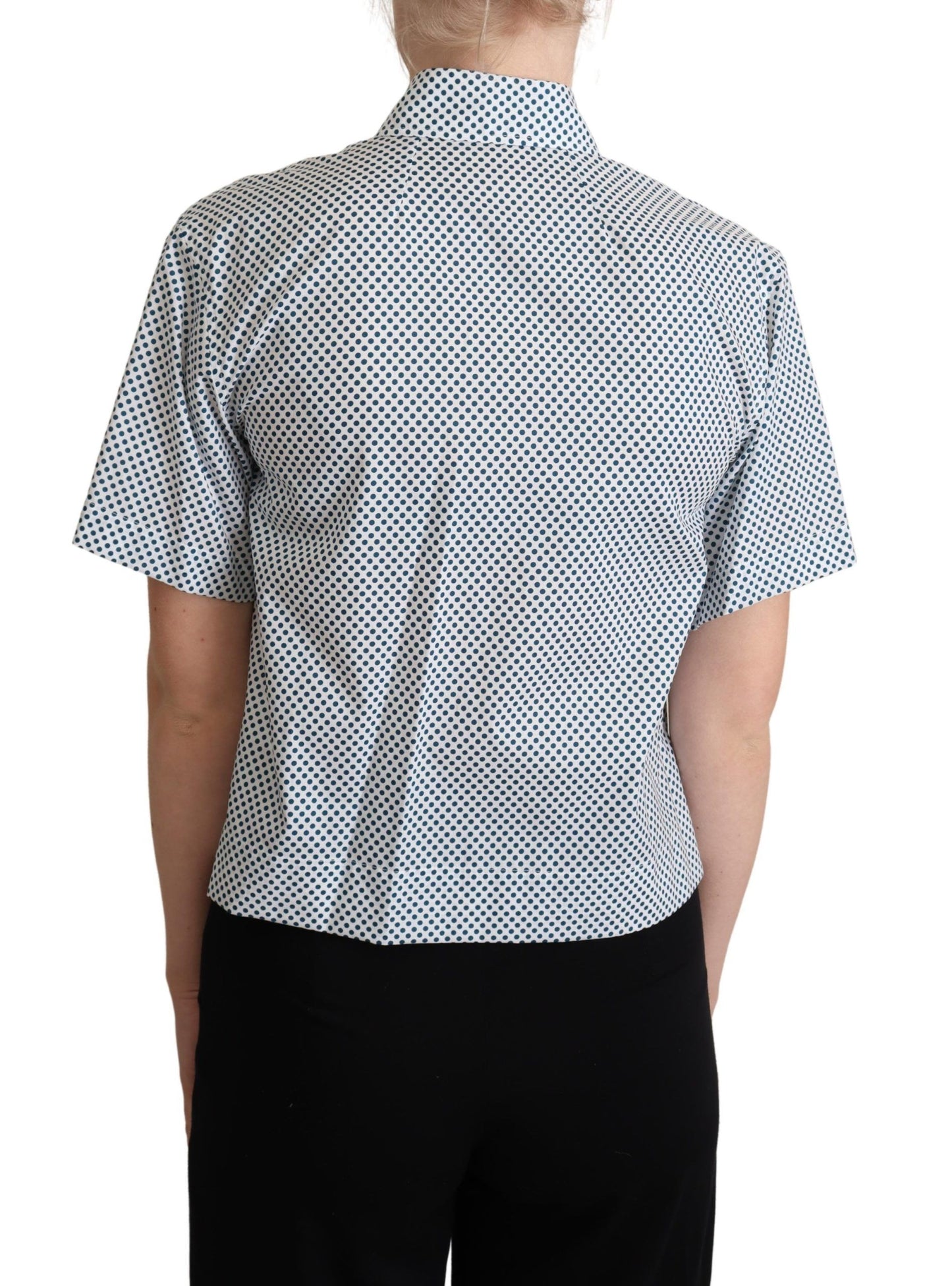 Dolce & Gabbana Elegant Polka Dot Cotton Polo Shirt Dolce & Gabbana