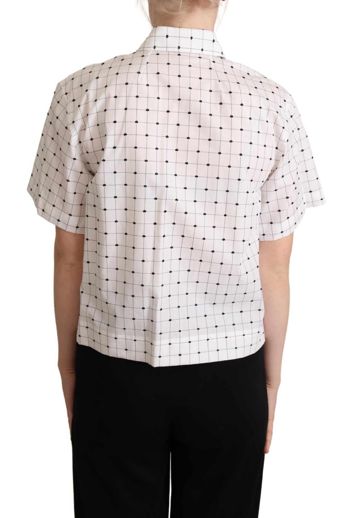 Dolce & Gabbana Chic Monochrome Polka Dot Polo Top Dolce & Gabbana