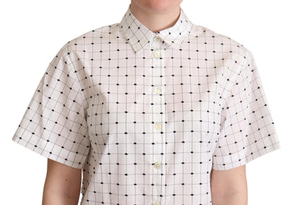 Dolce & Gabbana Chic Monochrome Polka Dot Polo Top Dolce & Gabbana