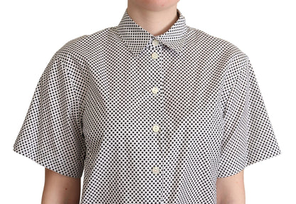 Dolce & Gabbana Elegant Polka Dot Cotton Polo Top Dolce & Gabbana