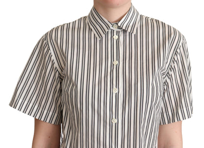 Dolce & Gabbana Elegant Striped Cotton Polo Top Dolce & Gabbana