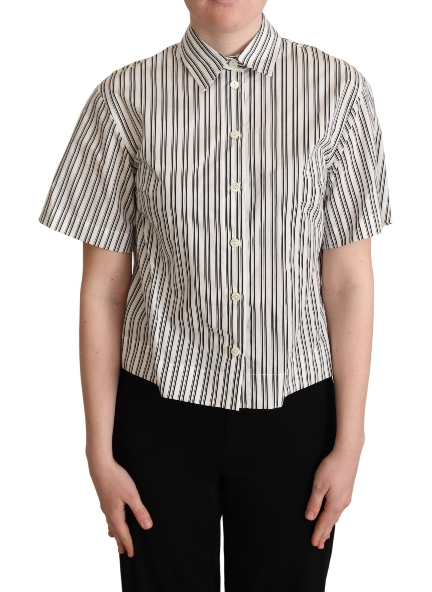 Dolce & Gabbana Elegant Striped Cotton Polo Top Dolce & Gabbana