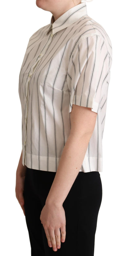 Dolce & Gabbana Elegant Striped Cotton Polo Top Dolce & Gabbana