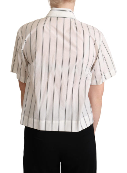 Dolce & Gabbana Elegant Striped Cotton Polo Top Dolce & Gabbana