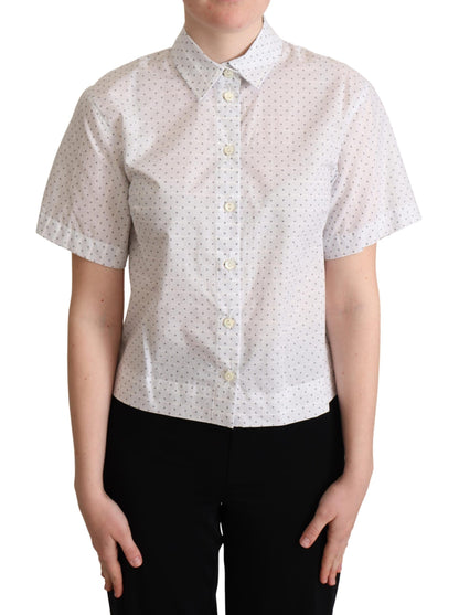 Dolce & Gabbana Elegant Polka Dot Cotton Polo Top Dolce & Gabbana