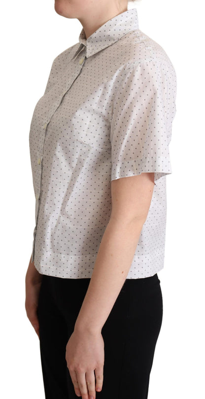 Dolce & Gabbana Elegant Polka Dot Cotton Polo Top Dolce & Gabbana