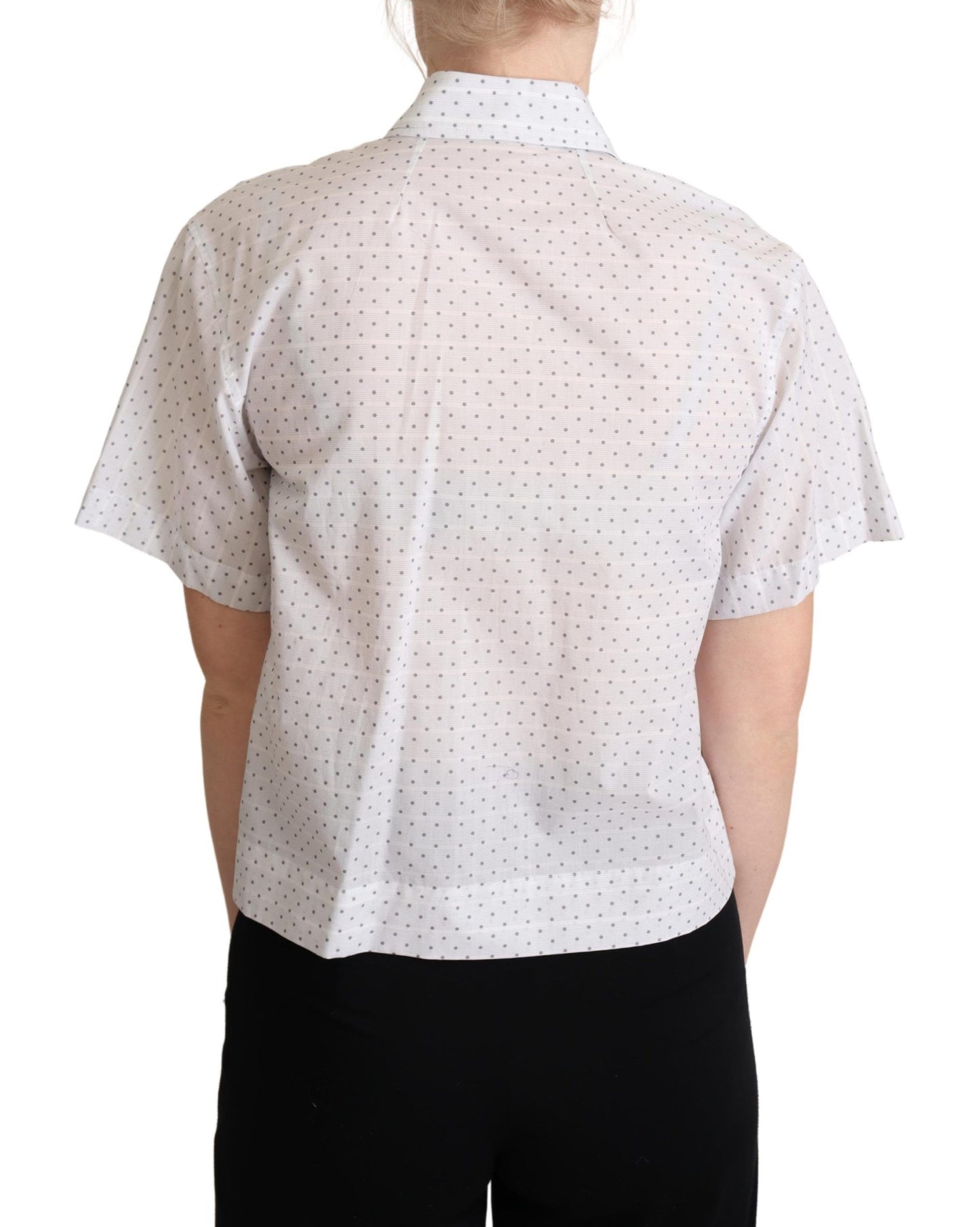 Dolce & Gabbana Elegant Polka Dot Cotton Polo Top Dolce & Gabbana