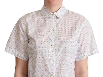 Dolce & Gabbana Elegant Polka Dot Cotton Polo Top Dolce & Gabbana