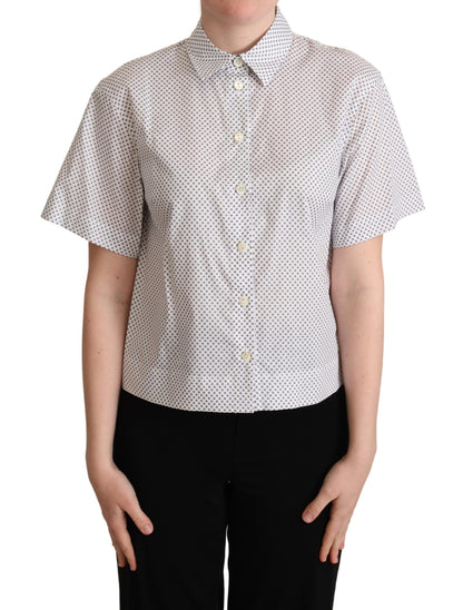 Dolce & Gabbana Chic Gray Polka Dot Short Sleeve Polo Dolce & Gabbana