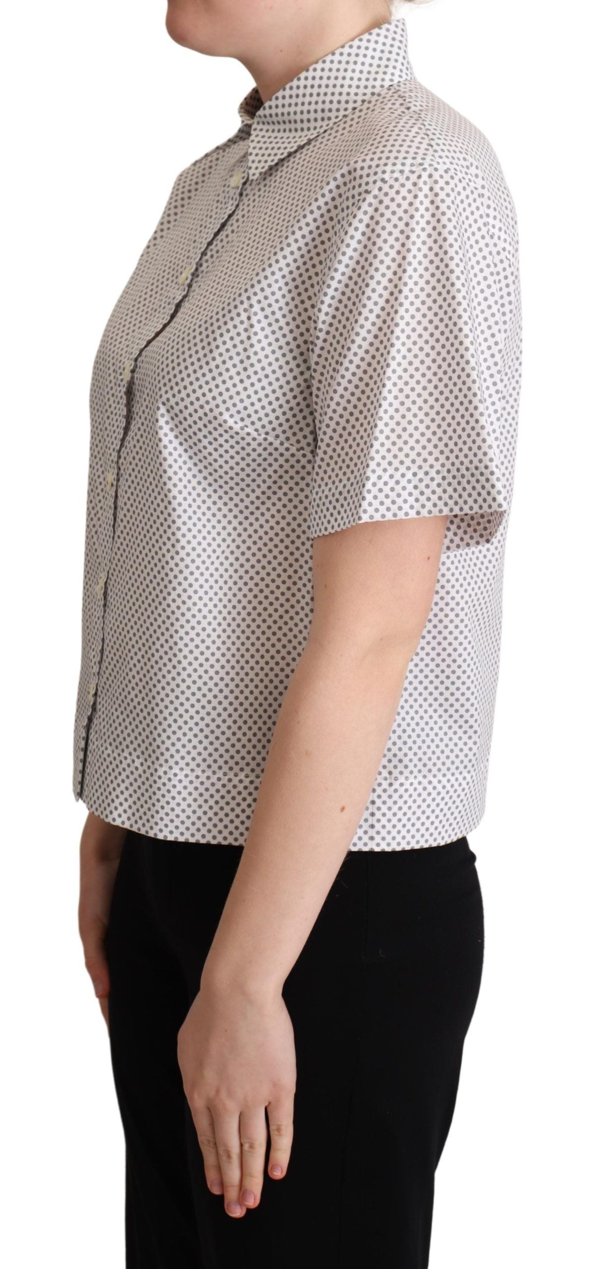 Dolce & Gabbana Chic Gray Polka Dot Short Sleeve Polo Dolce & Gabbana