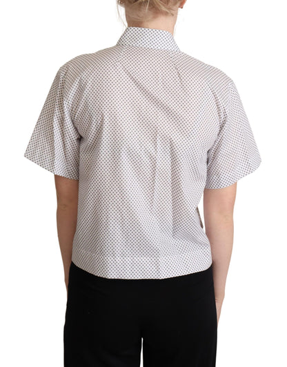 Dolce & Gabbana Chic Gray Polka Dot Short Sleeve Polo Dolce & Gabbana