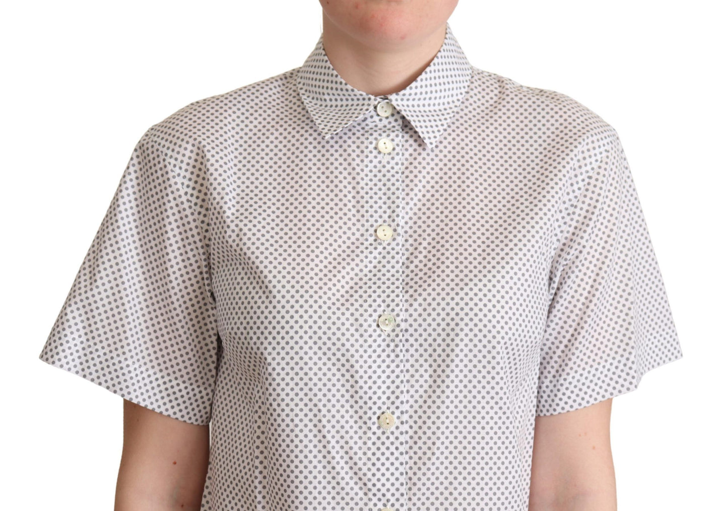 Dolce & Gabbana Chic Gray Polka Dot Short Sleeve Polo Dolce & Gabbana