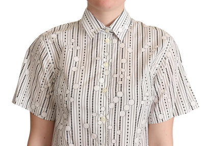 Dolce & Gabbana Geometric Elegance Collared Polo Top Dolce & Gabbana