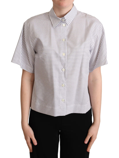 Dolce & Gabbana Elegant Polka Dots Collared Polo Top Dolce & Gabbana