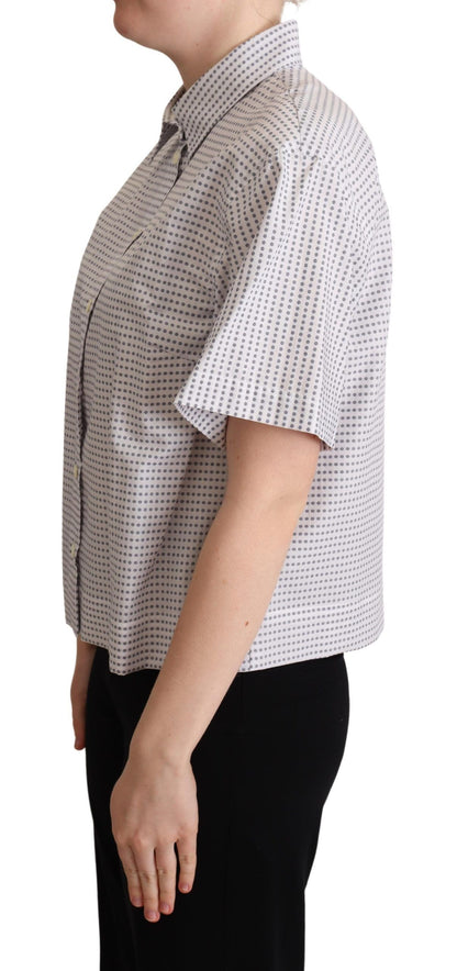 Dolce & Gabbana Elegant Polka Dots Collared Polo Top Dolce & Gabbana