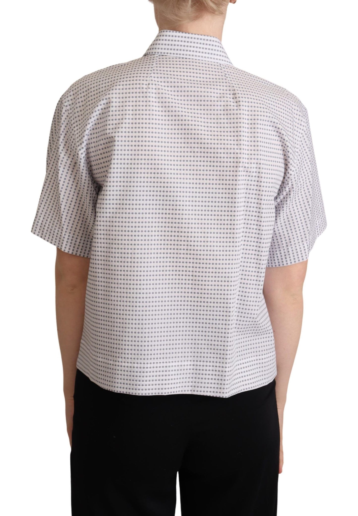 Dolce & Gabbana Elegant Polka Dots Collared Polo Top Dolce & Gabbana