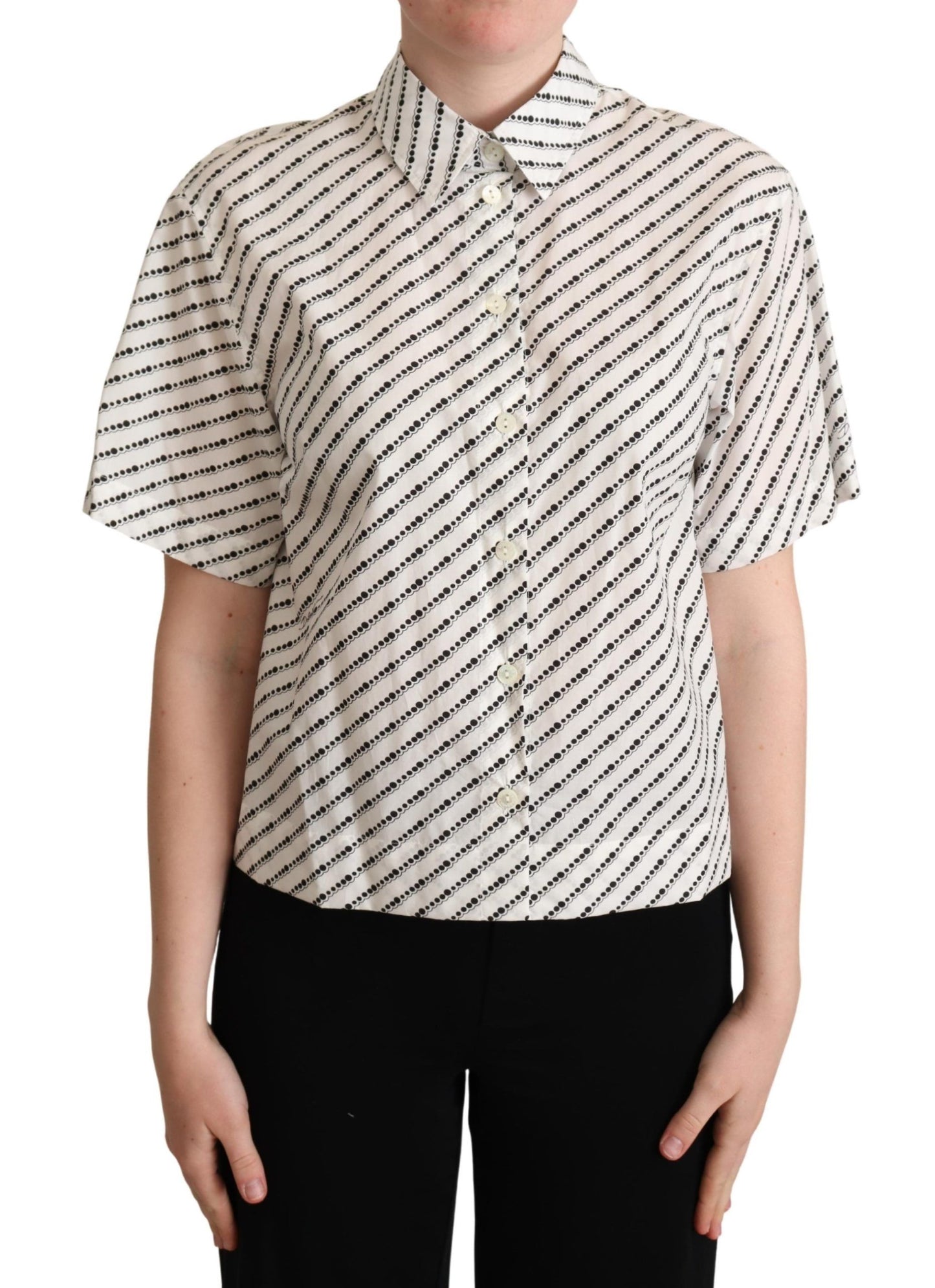 Dolce & Gabbana Elegant Dotted Cotton Polo Top Dolce & Gabbana