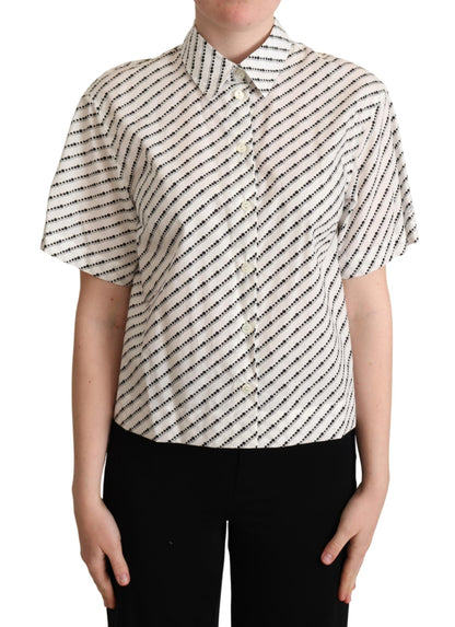 Dolce & Gabbana Elegant Dotted Cotton Polo Top Dolce & Gabbana