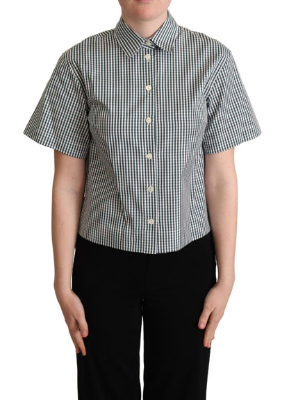 Dolce & Gabbana Elegant Checkered Cotton Polo Top Dolce & Gabbana