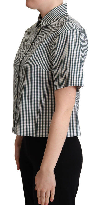 Dolce & Gabbana Elegant Checkered Cotton Polo Top Dolce & Gabbana