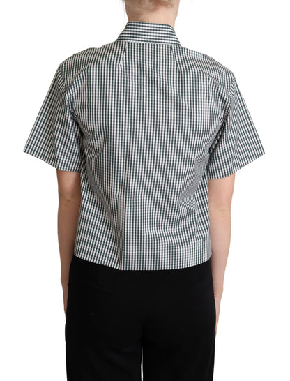 Dolce & Gabbana Elegant Checkered Cotton Polo Top Dolce & Gabbana