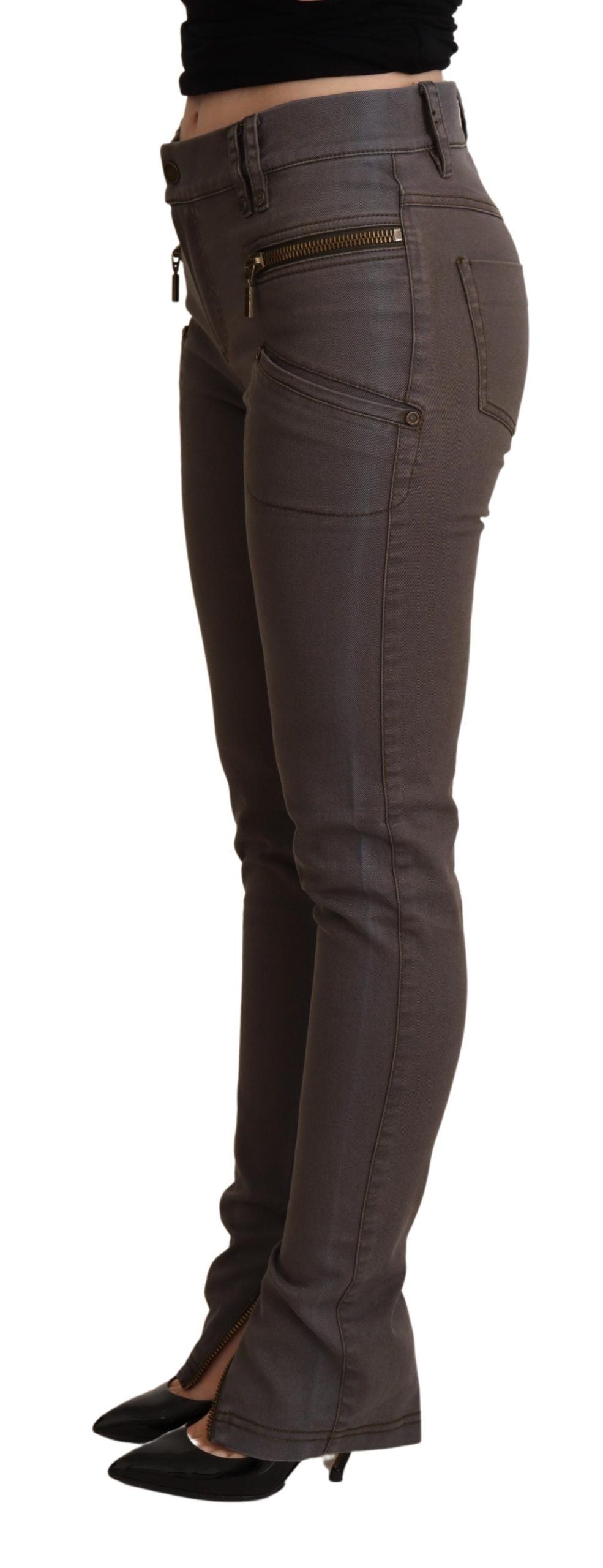 PLEIN SUD Chic Brown Slim-Fit Skinny Jeans PLEIN SUD