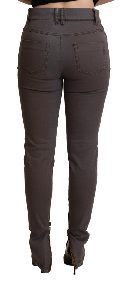 PLEIN SUD Chic Brown Slim-Fit Skinny Jeans PLEIN SUD