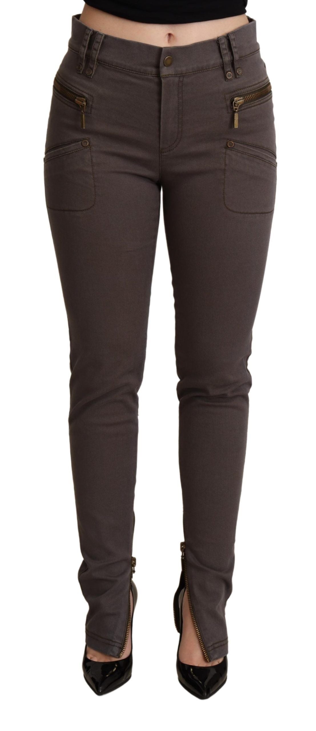 PLEIN SUD Chic Brown Slim-Fit Skinny Jeans PLEIN SUD