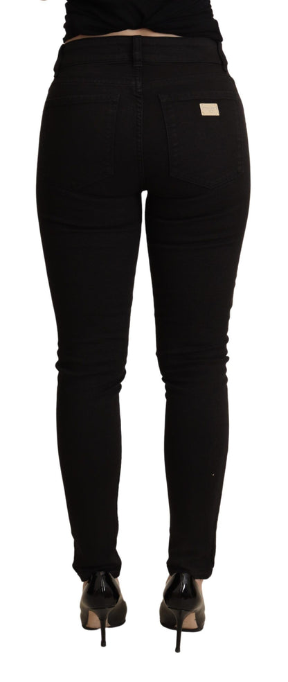 Dolce & Gabbana Elegant Mid-Waist Skinny Black Jeans Dolce & Gabbana