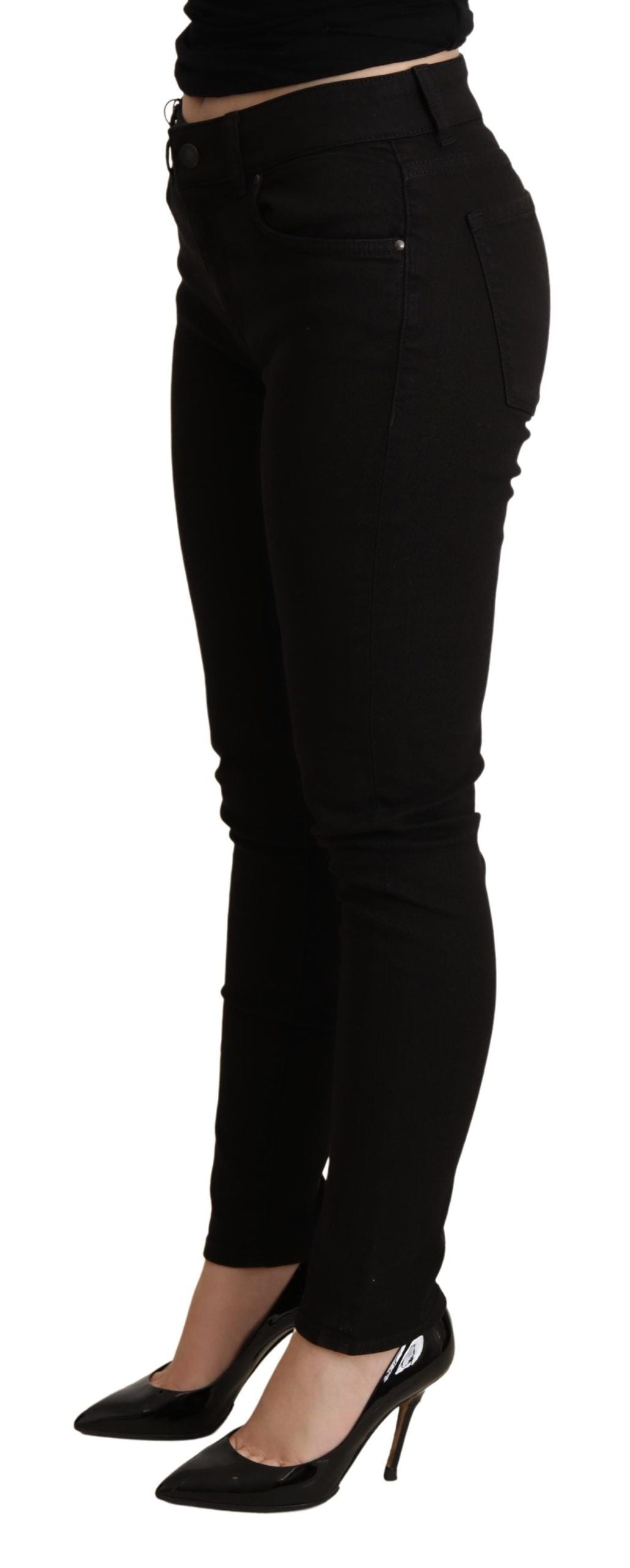 Dolce & Gabbana Elegant Black Mid-Waist Skinny Jeans Dolce & Gabbana