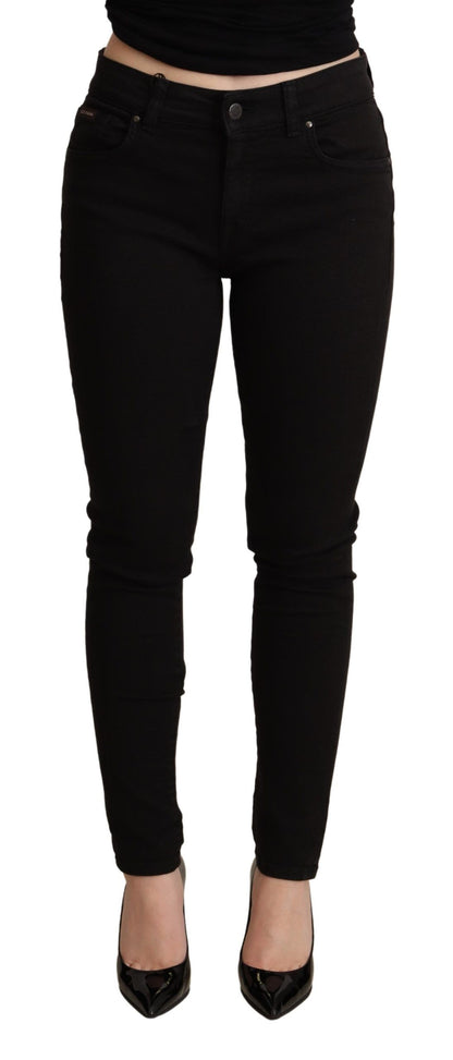 Dolce & Gabbana Elegant Black Mid-Waist Skinny Jeans Dolce & Gabbana